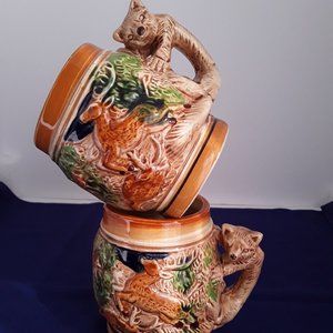 Vintage LEGO 2 Pc Mugs Fox Handle